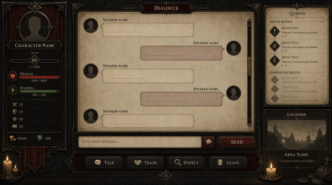 Interfaz de Chat RPG Medieval