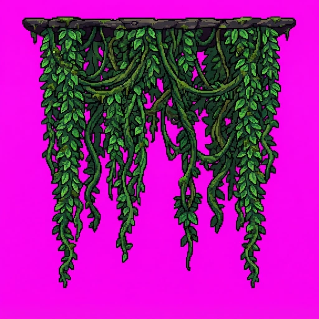 Image: Single game prop sprite. HANGING VINE CURTAIN for