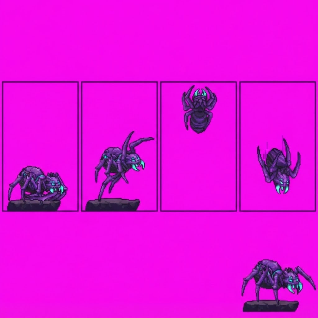 Image: Pixel-art style game flipbook: ONE row only, 6 equ