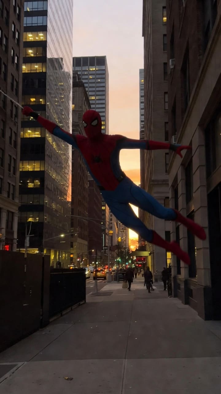 Web-Slinging Hero Phone Footage Keyframe