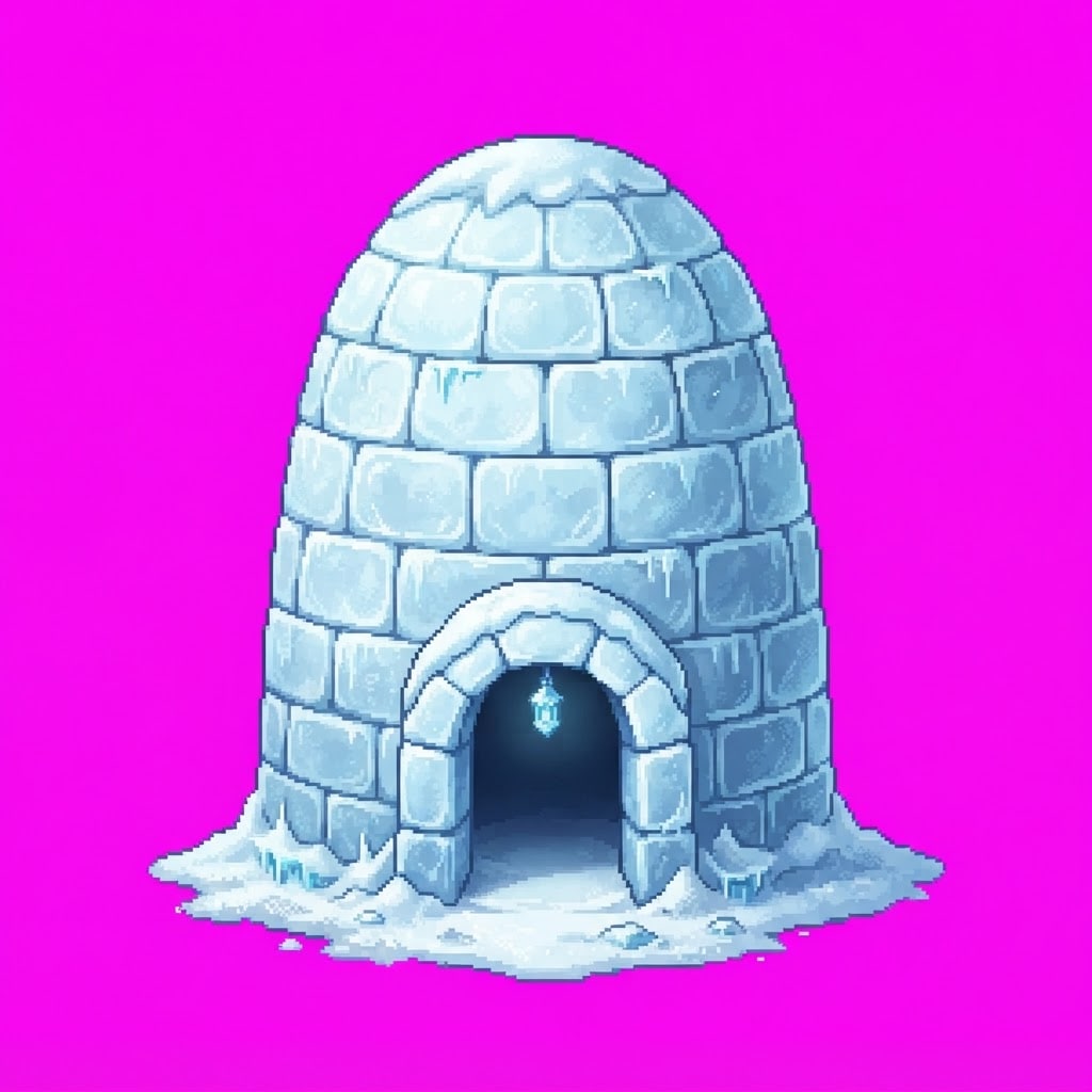 Image: 2D game floor prop, single subject. Frost biome ig