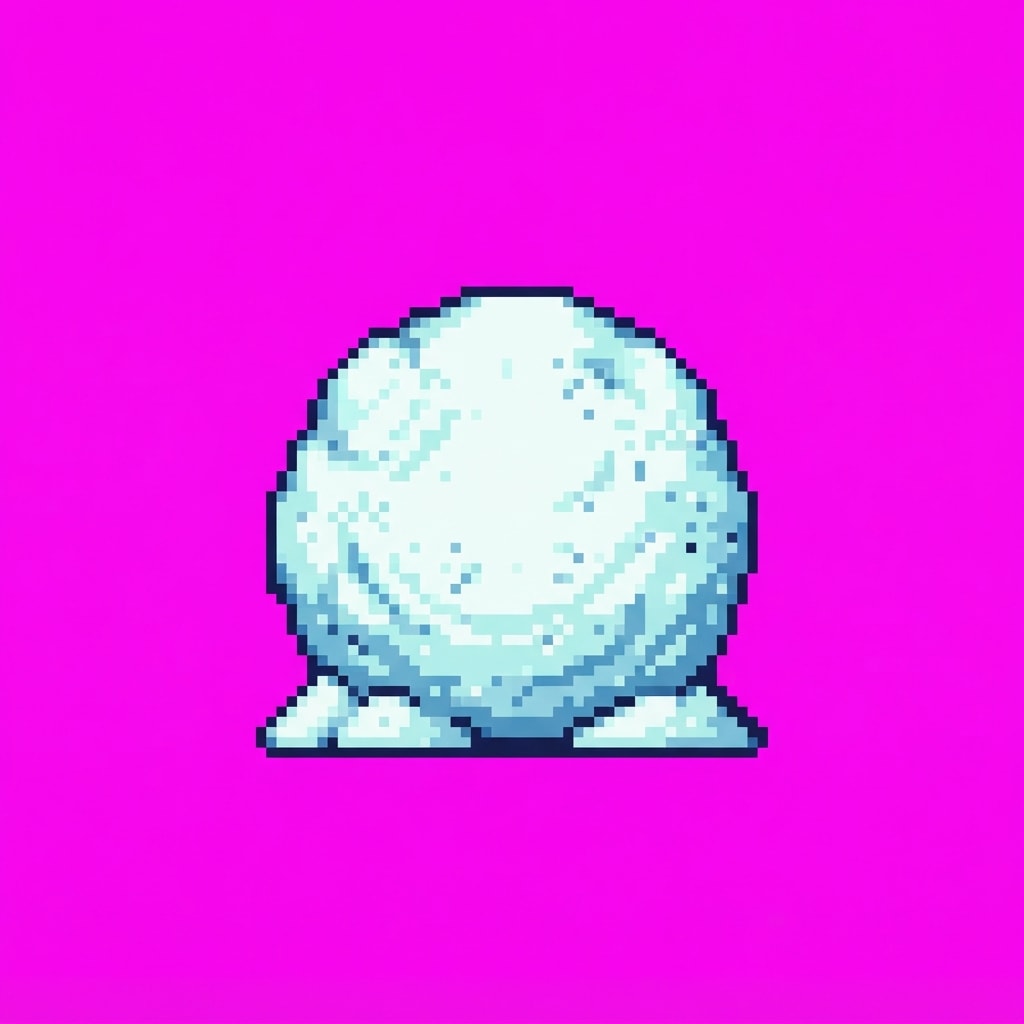 Image: Single game prop sprite only: small snowball B — s
