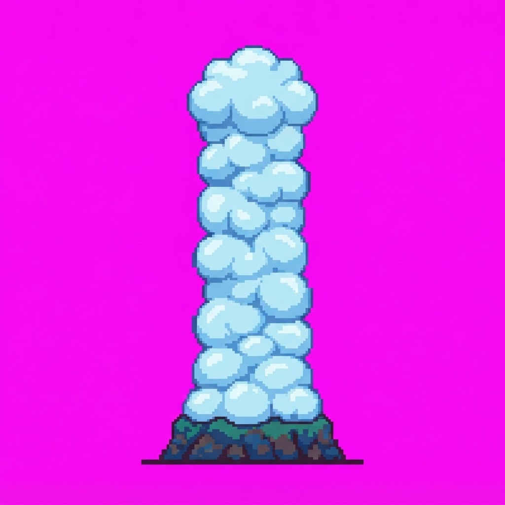 Image: Single game prop sprite only: Cloud pillar — soft