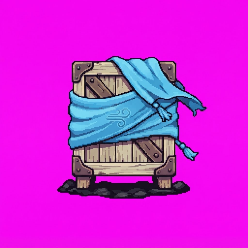 Image: Single game prop sprite only: Light wind crate — l