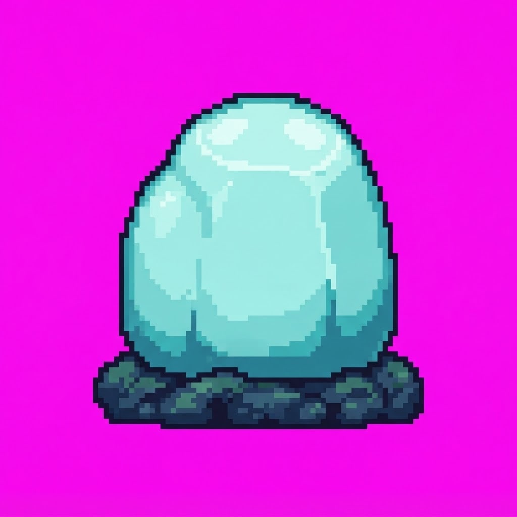 Image: Single game prop sprite only: Soft sky crystal — r
