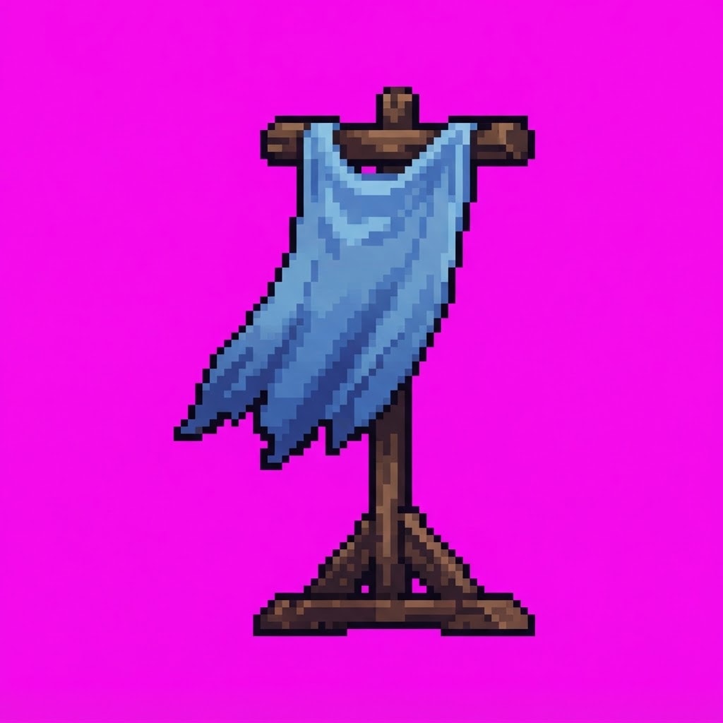 Image: Single game prop sprite only: Banner stand — small