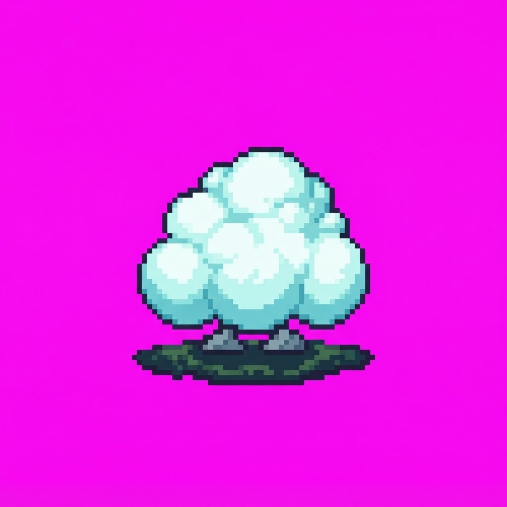 Image: Single game prop sprite only: Small cloud puff — t
