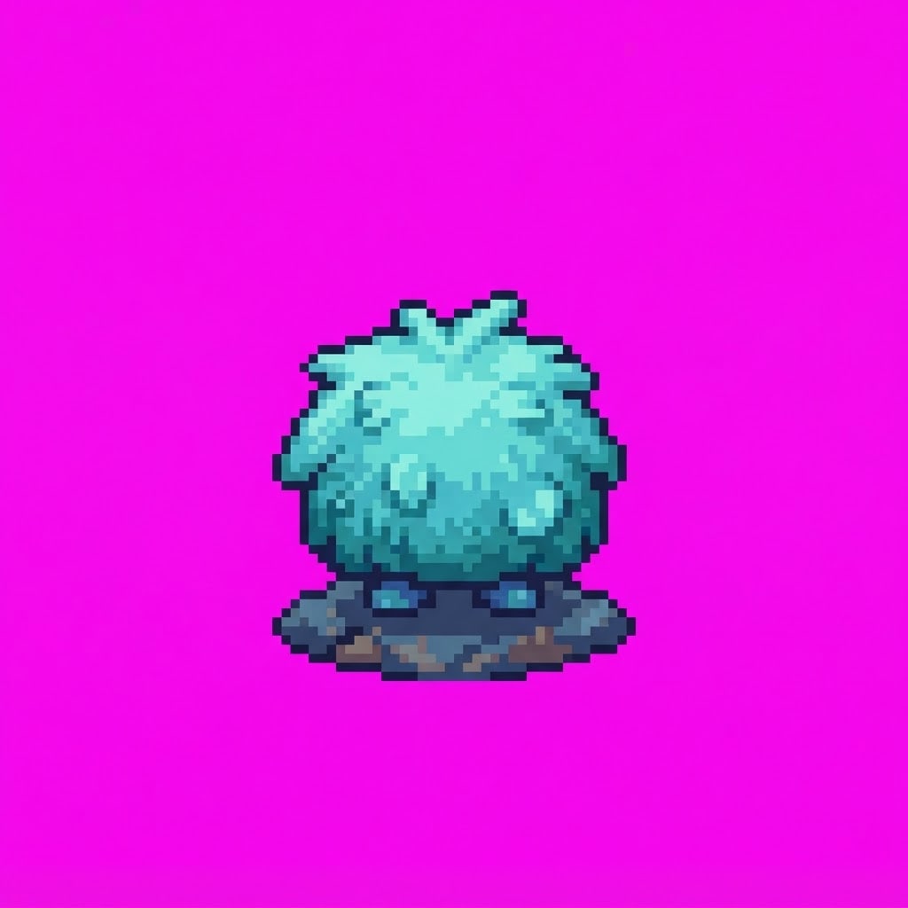 Image: Single game prop sprite only: Fluff B — tiny soft