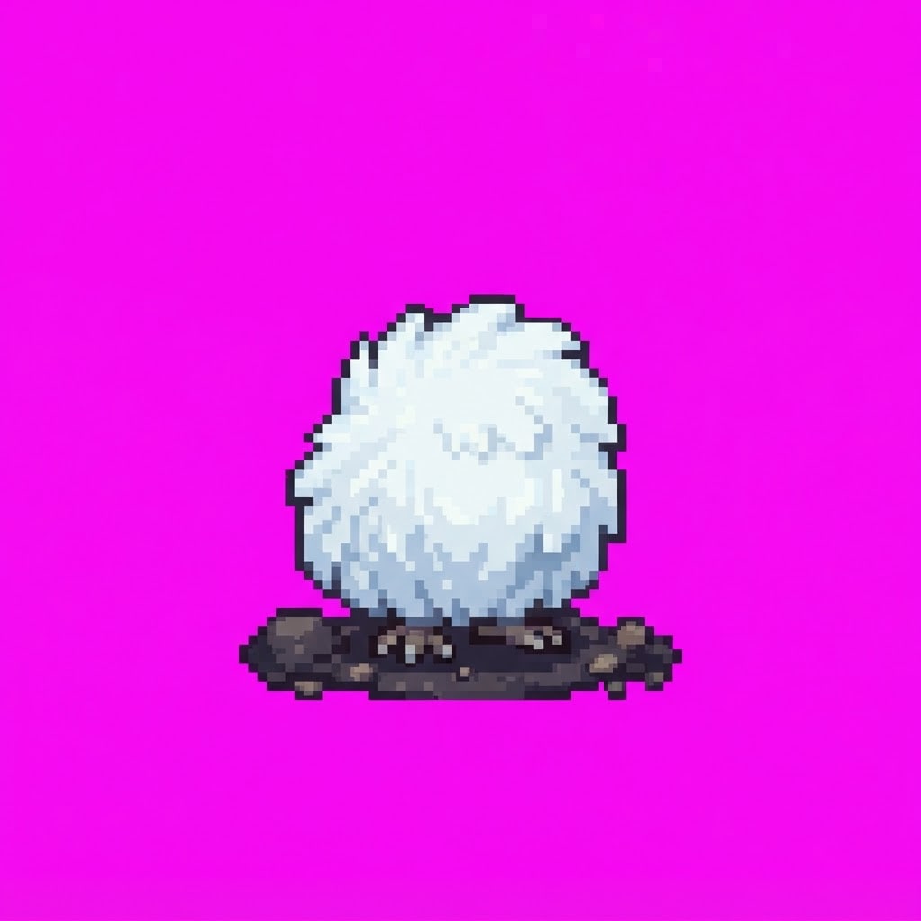 Image: Single game prop sprite only: Fluff D — tiny dense