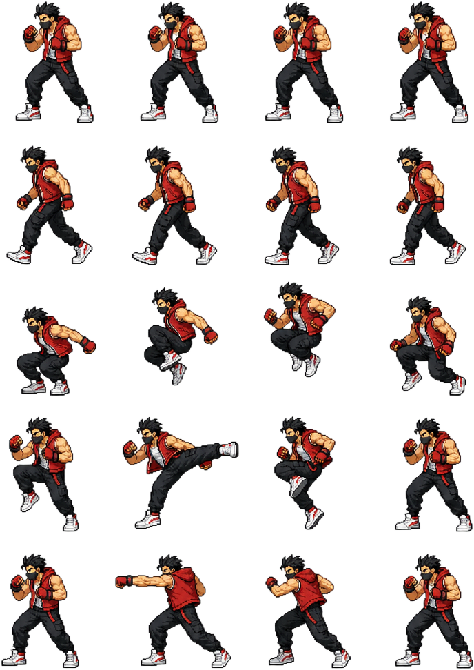 Arcade Fighter Sprite Sheet