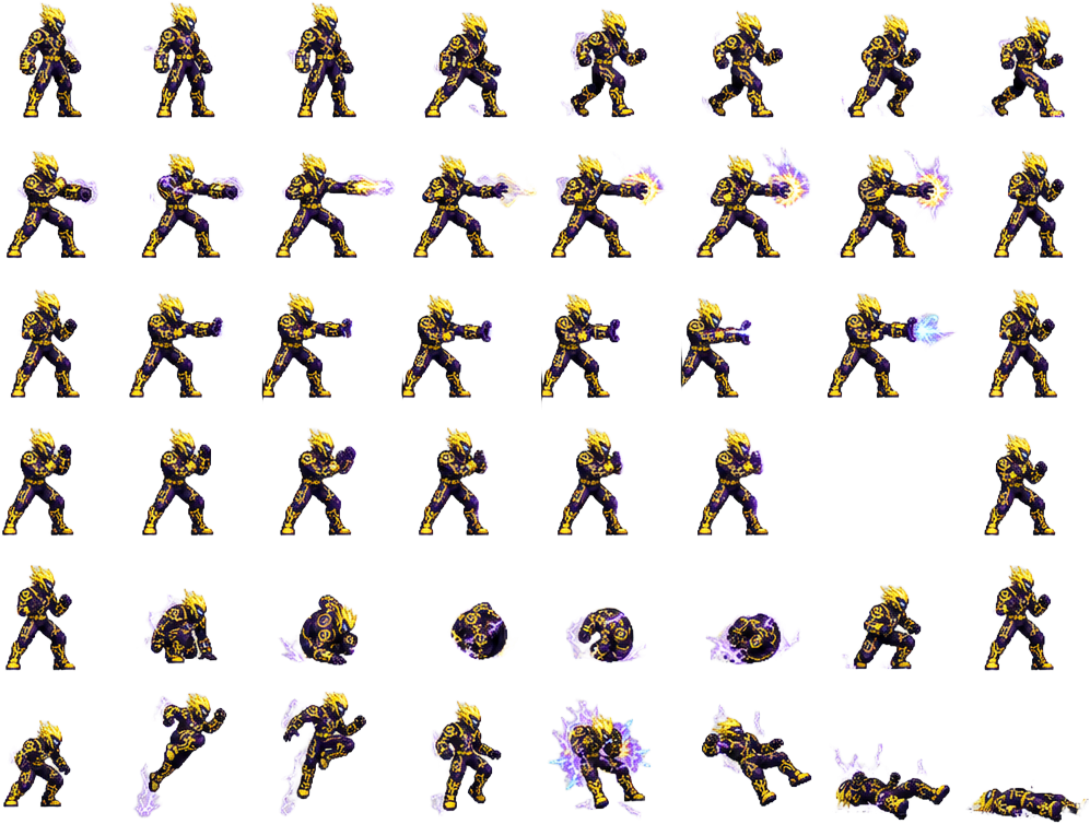 VOLT 7x6 Fighting Sprite Sheet