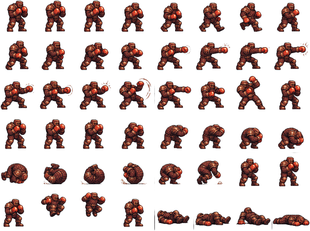 BRICK 7x6 Fighting Sprite Sheet