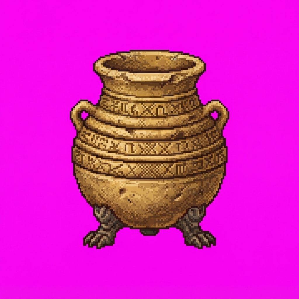 Image: Single game prop sprite: Desert pottery Bone Dunes