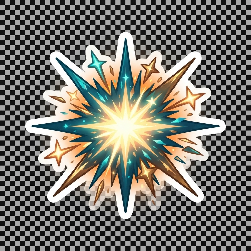 Image: Game VFX sticker on transparent background, no tex