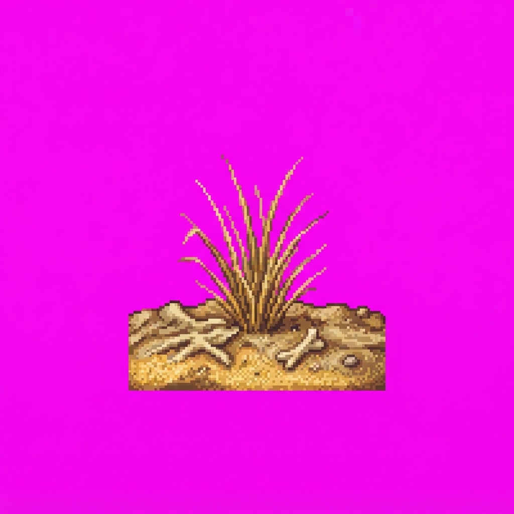 Image: Single game prop sprite: Sand tuft A Bone Dunes. P