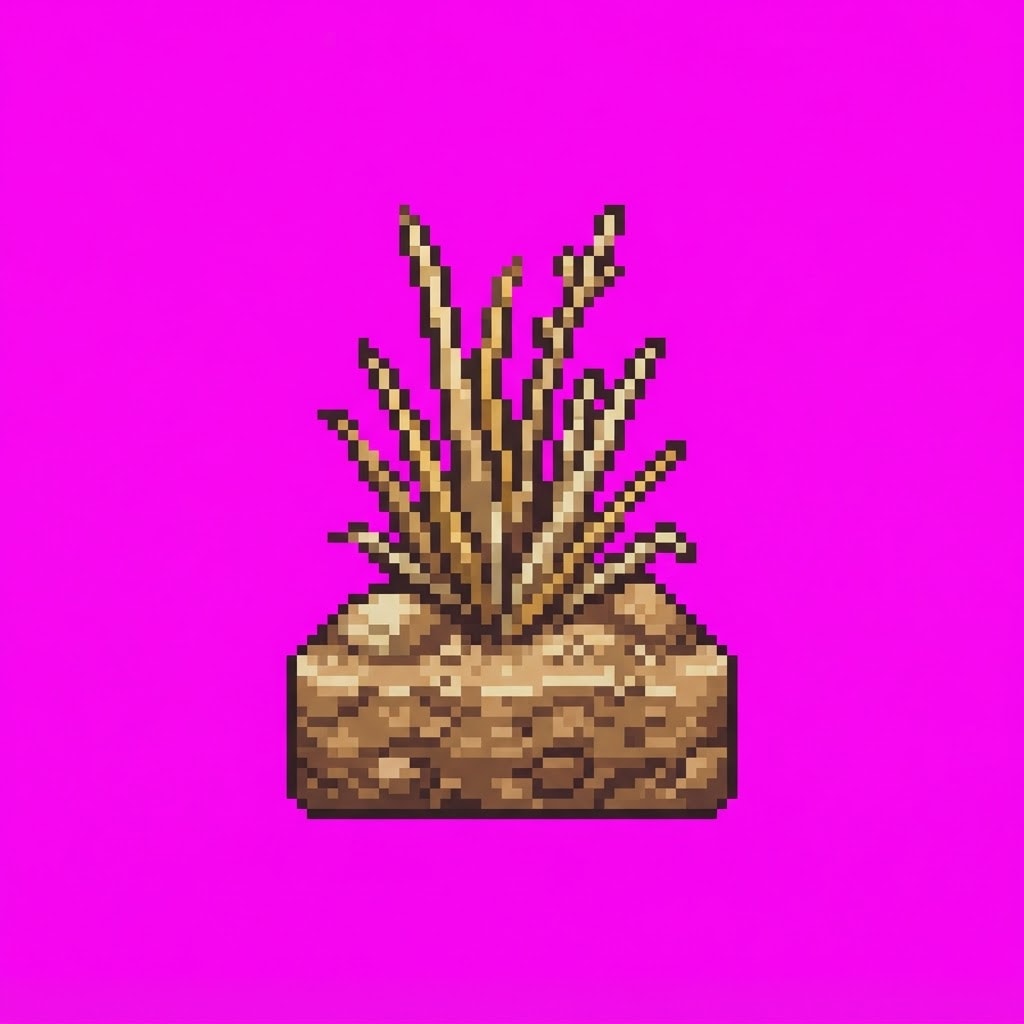 Image: Single game prop sprite: Sand tuft B Bone Dunes va