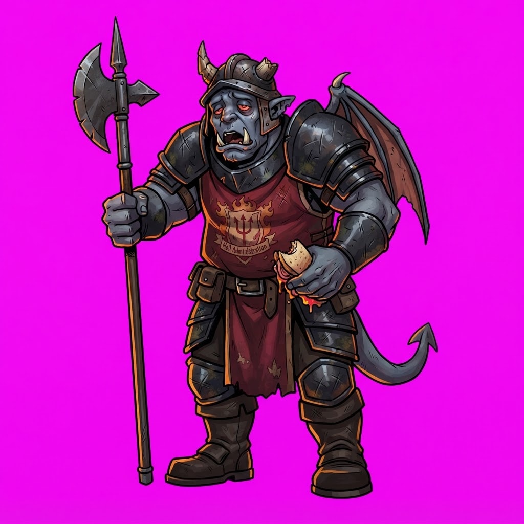 Image: A hulking demon gate guard of the Hell Administrat