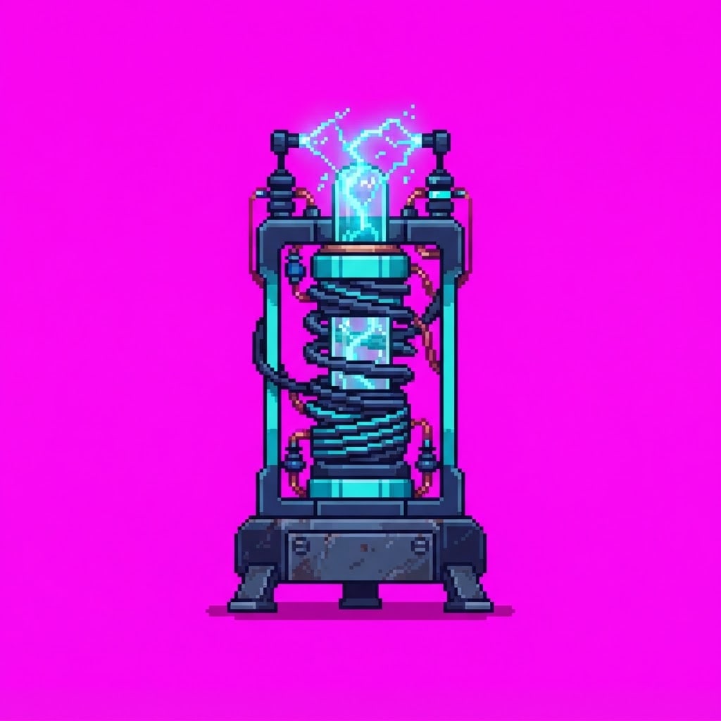 Image: Single game prop sprite only: Energy coil — Volt Y