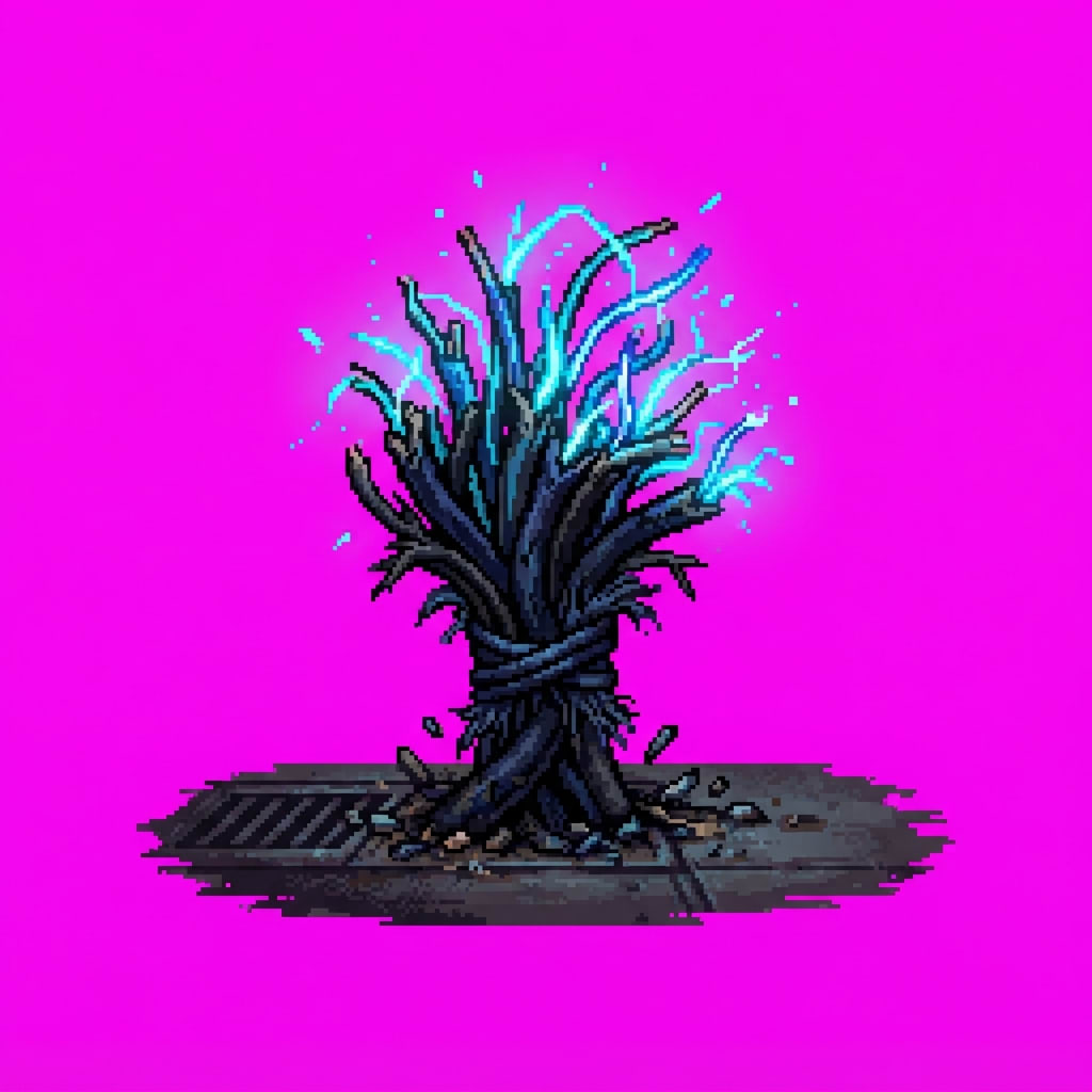 Image: Single game prop sprite only: Cable nub — Volt Yar