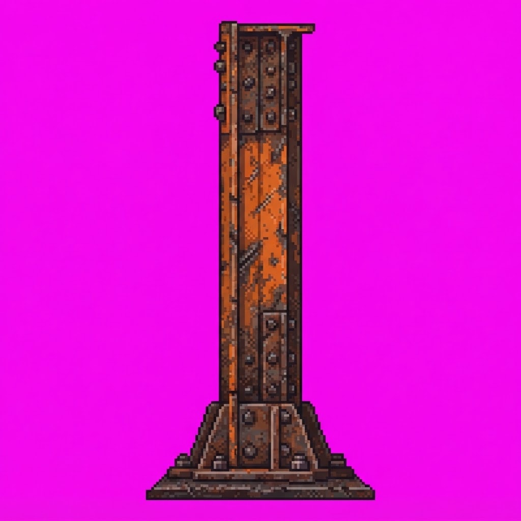 Image: Single game prop sprite only: Bolted beam upright 