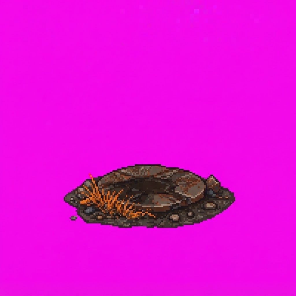 Image: Single game prop sprite only: Oil stain plate — Sc