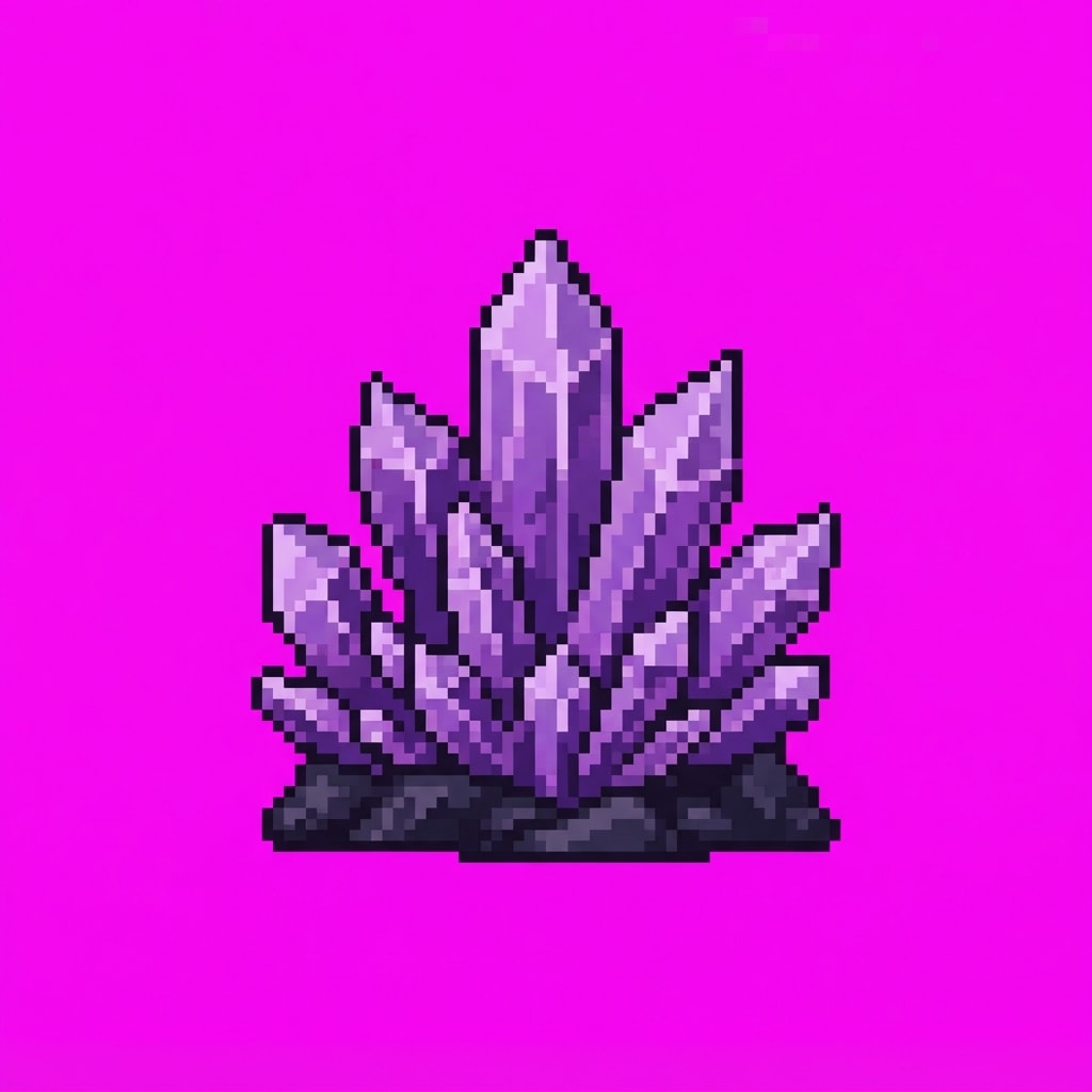 Image: Single game prop sprite only: Crystal cluster C —