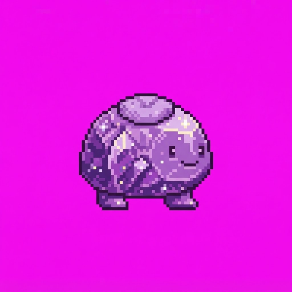 Image: Single 2D game floor prop Crystal Caves. Palette: