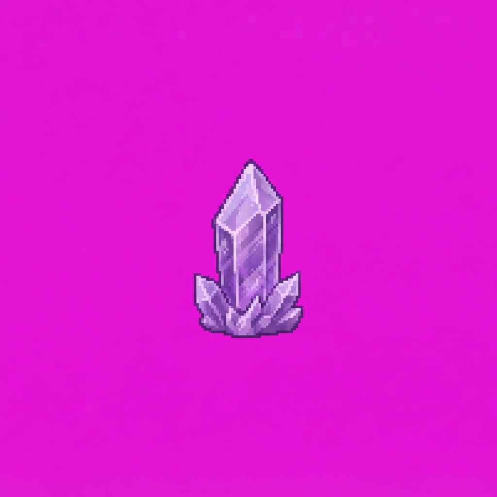 Image: Single 2D game floor prop Crystal Caves. Palette: