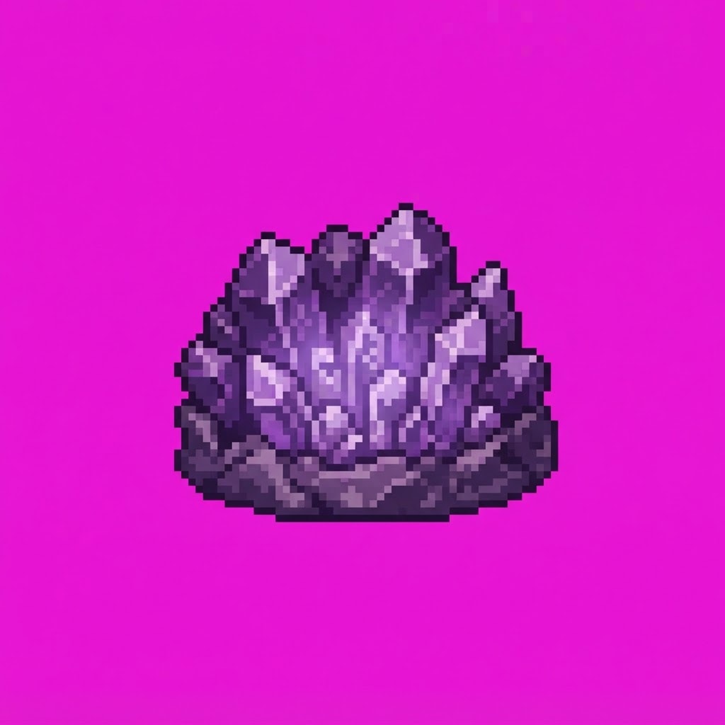 Image: Single 2D game floor prop Crystal Caves. Palette: