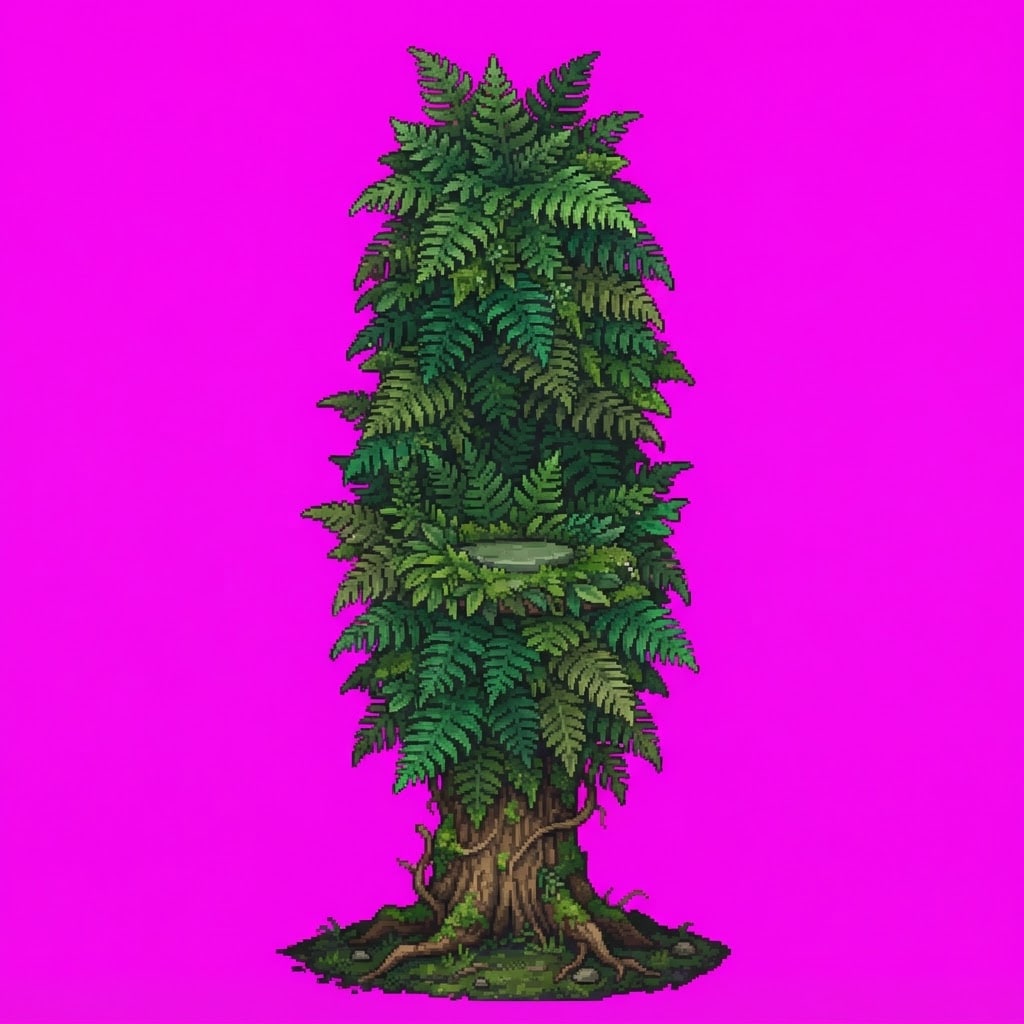 Image: Single 2D game floor prop Overgrown Ruins. Palette