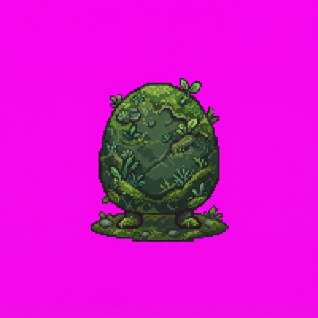 Image: Single 2D game floor prop Overgrown Ruins. Palette