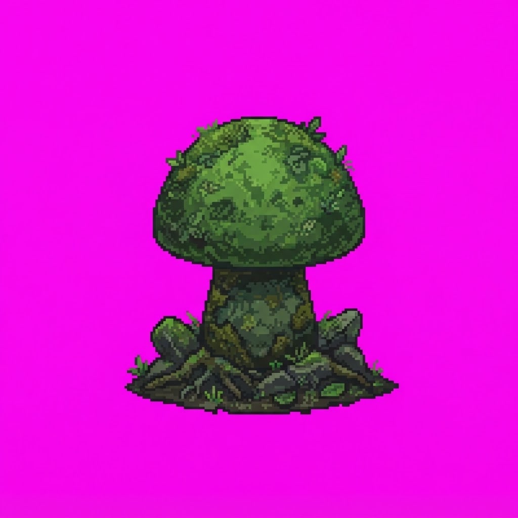 Image: Single 2D game floor prop Overgrown Ruins. Palette