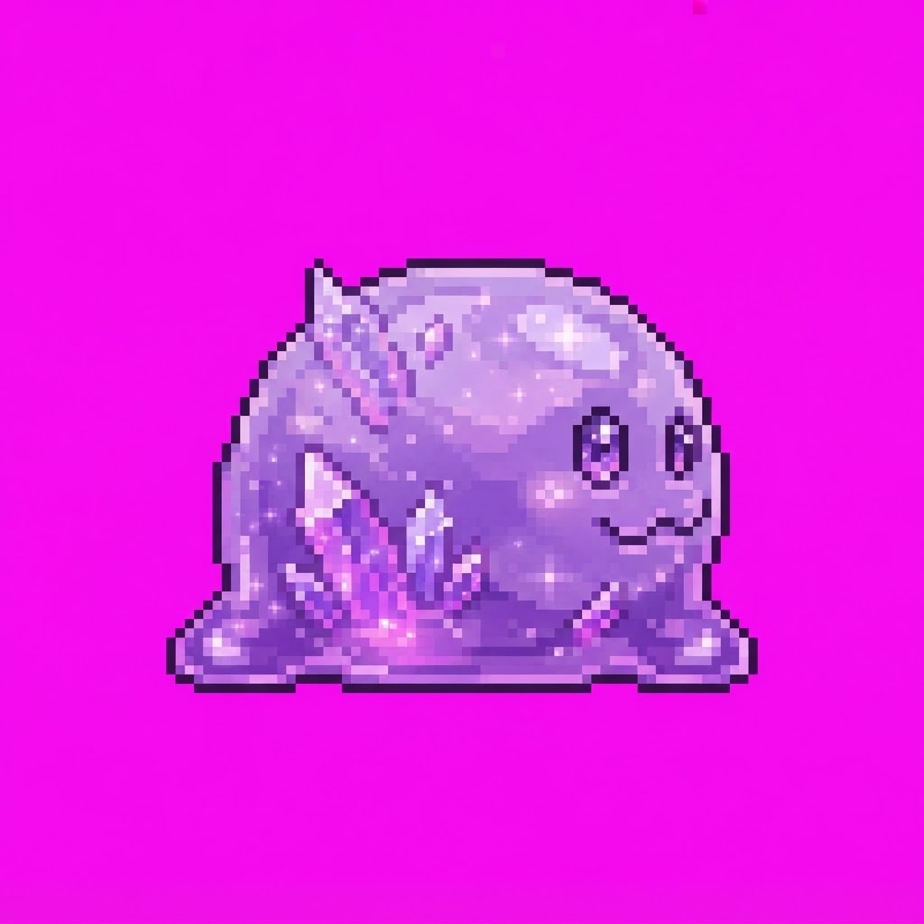 Image: Single 2D game enemy idle sprite slime family Crys