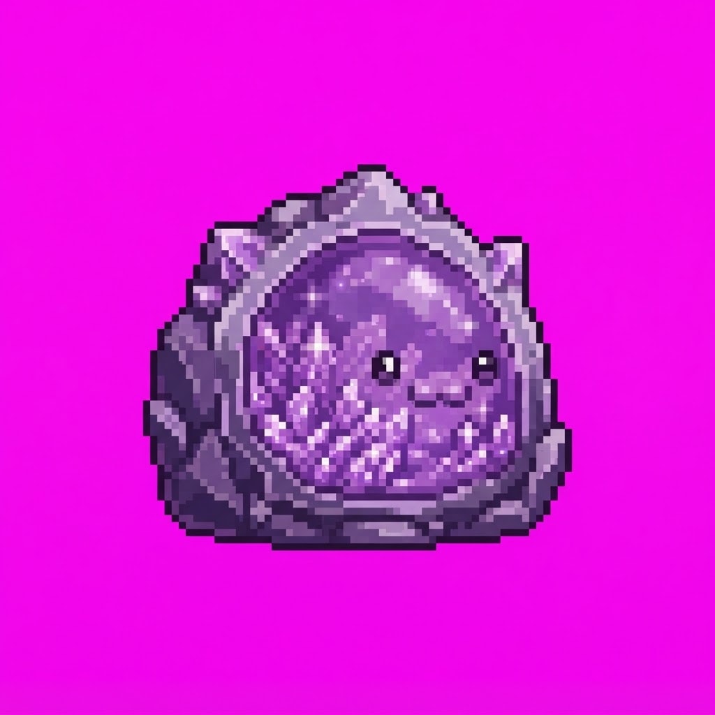Image: Single 2D game enemy idle sprite slime family Crys