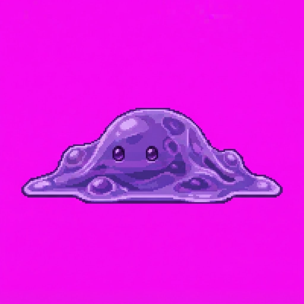 Image: Single 2D game enemy idle sprite slime family Crys