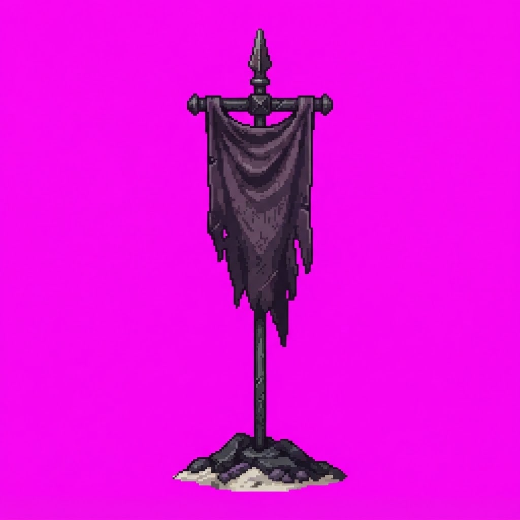 Image: Single 2D game floor prop Shadow Crypt. Palette: a
