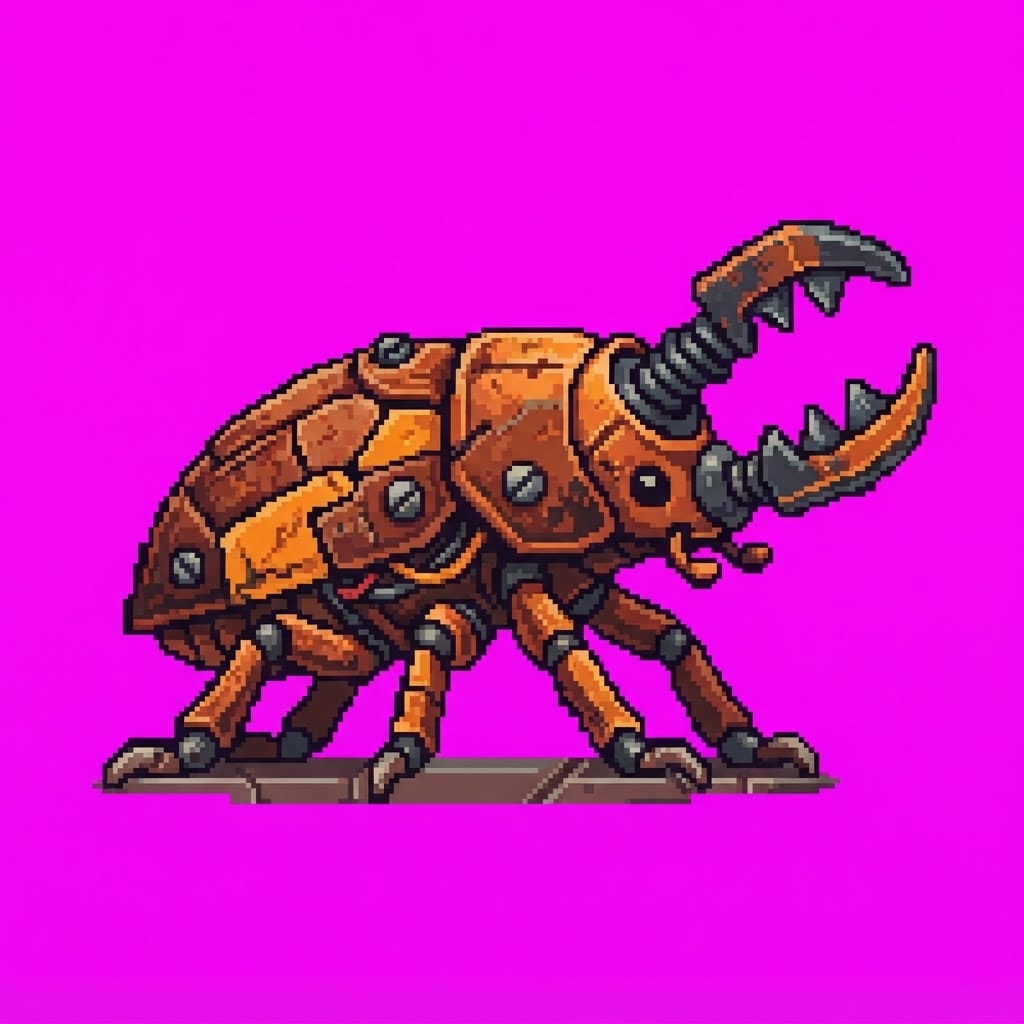 Image: Single 2D game enemy idle sprite beetle family Scr
