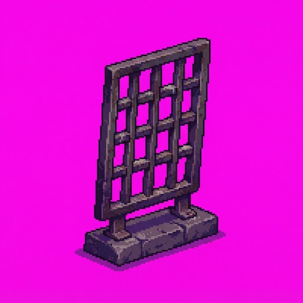 Image: Single 2D game floor prop Shadow Crypt. Palette: a