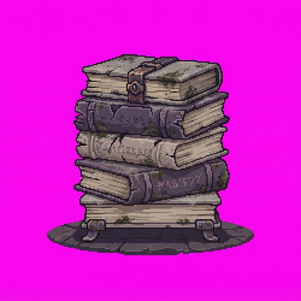 Image: Single 2D game floor prop Shadow Crypt. Palette: a