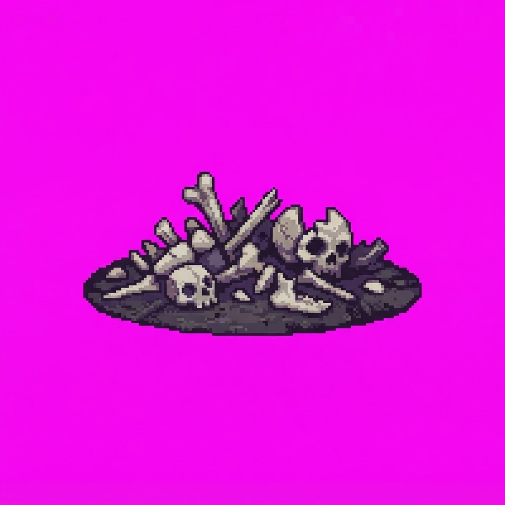 Image: Single 2D game floor prop Shadow Crypt. Palette: a
