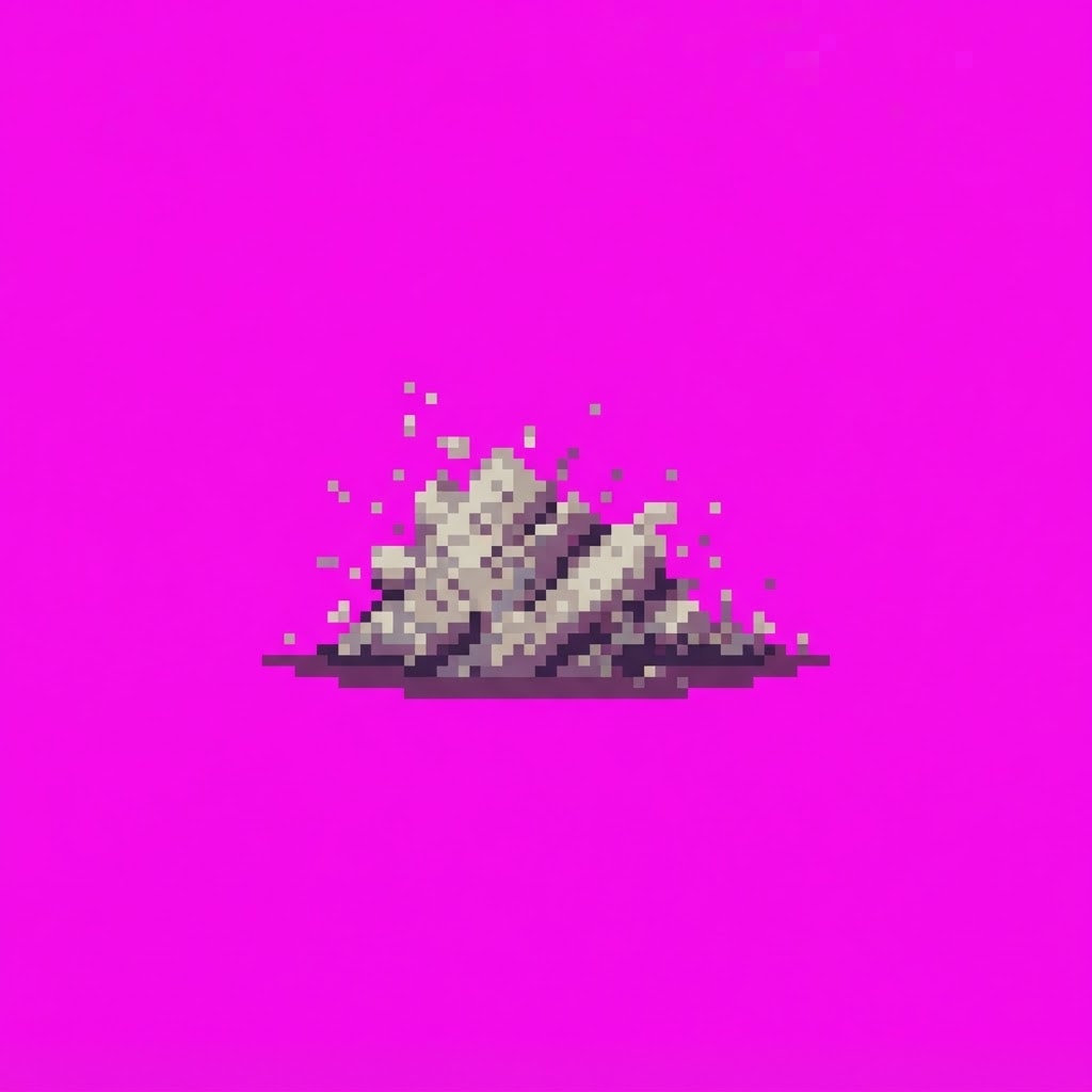 Image: Single 2D game floor prop Shadow Crypt. Palette: a
