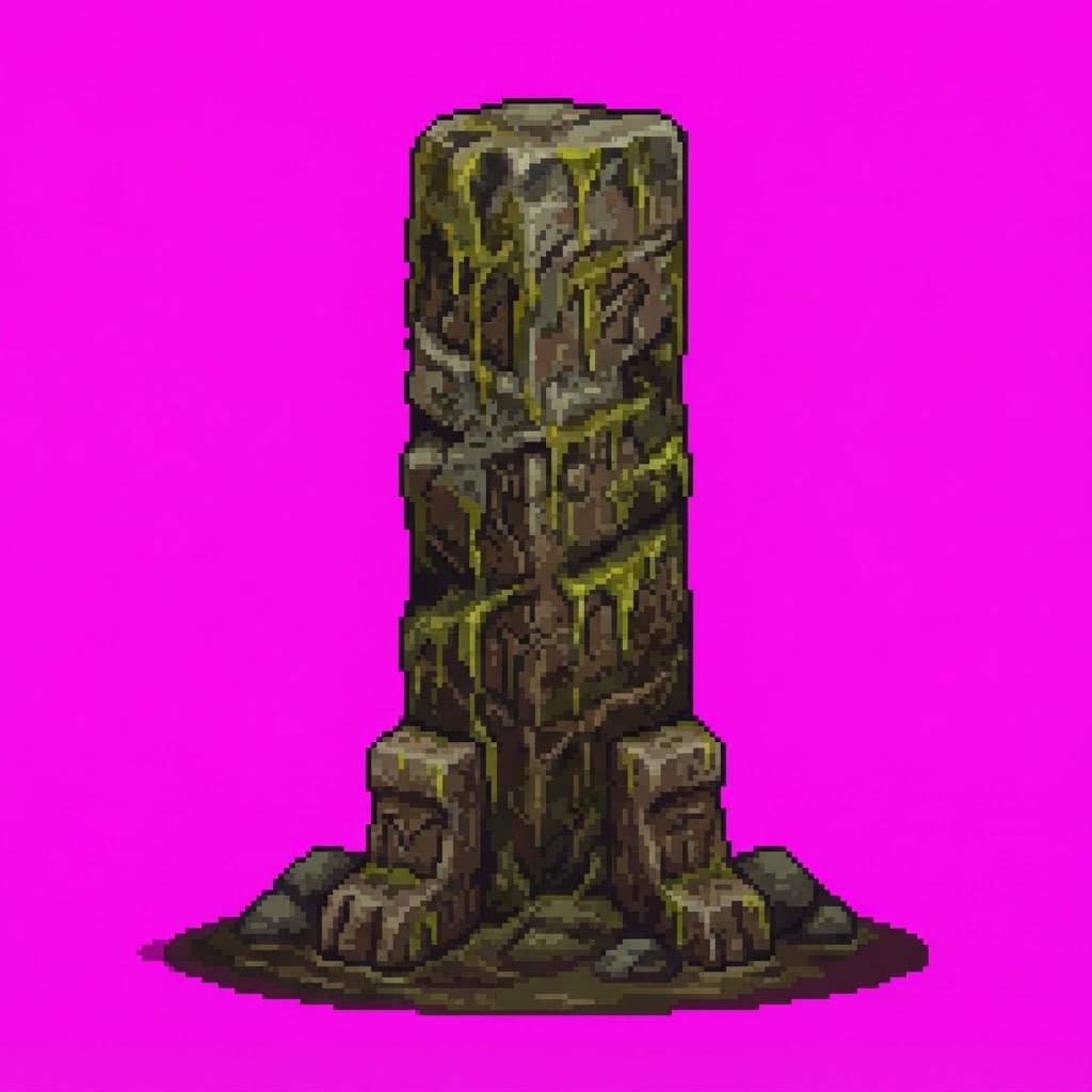 Image: Single 2D game floor prop Toxic Mire. Palette: tox