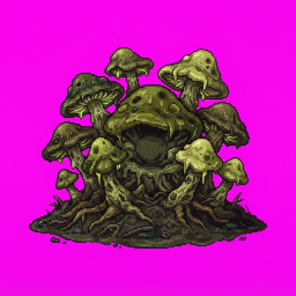 Image: Single 2D game floor prop Toxic Mire. Palette: tox