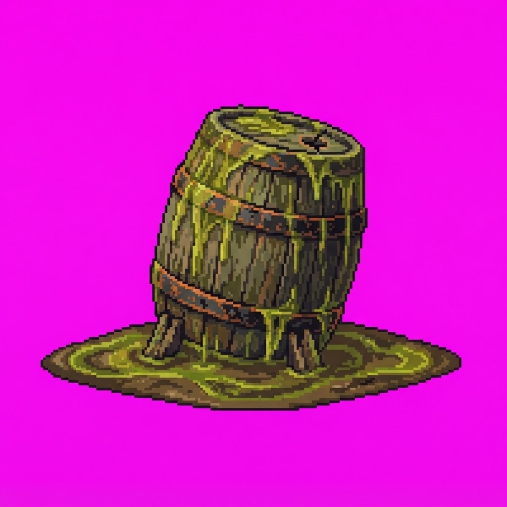 Image: Single 2D game floor prop Toxic Mire. Palette: tox