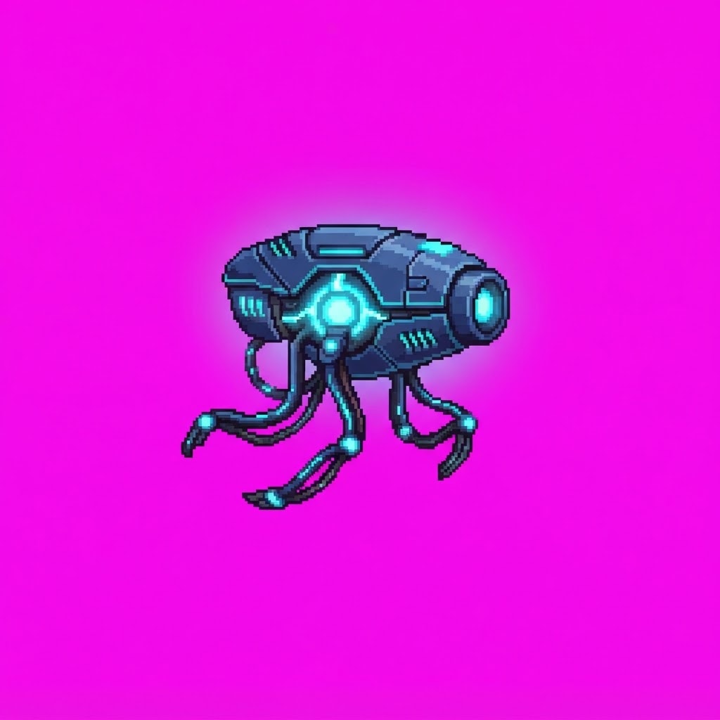 Image: Single 2D game enemy idle sprite Volt Yards drone
