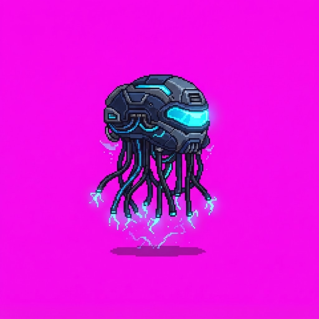 Image: Single 2D game enemy idle sprite Volt Yards drone