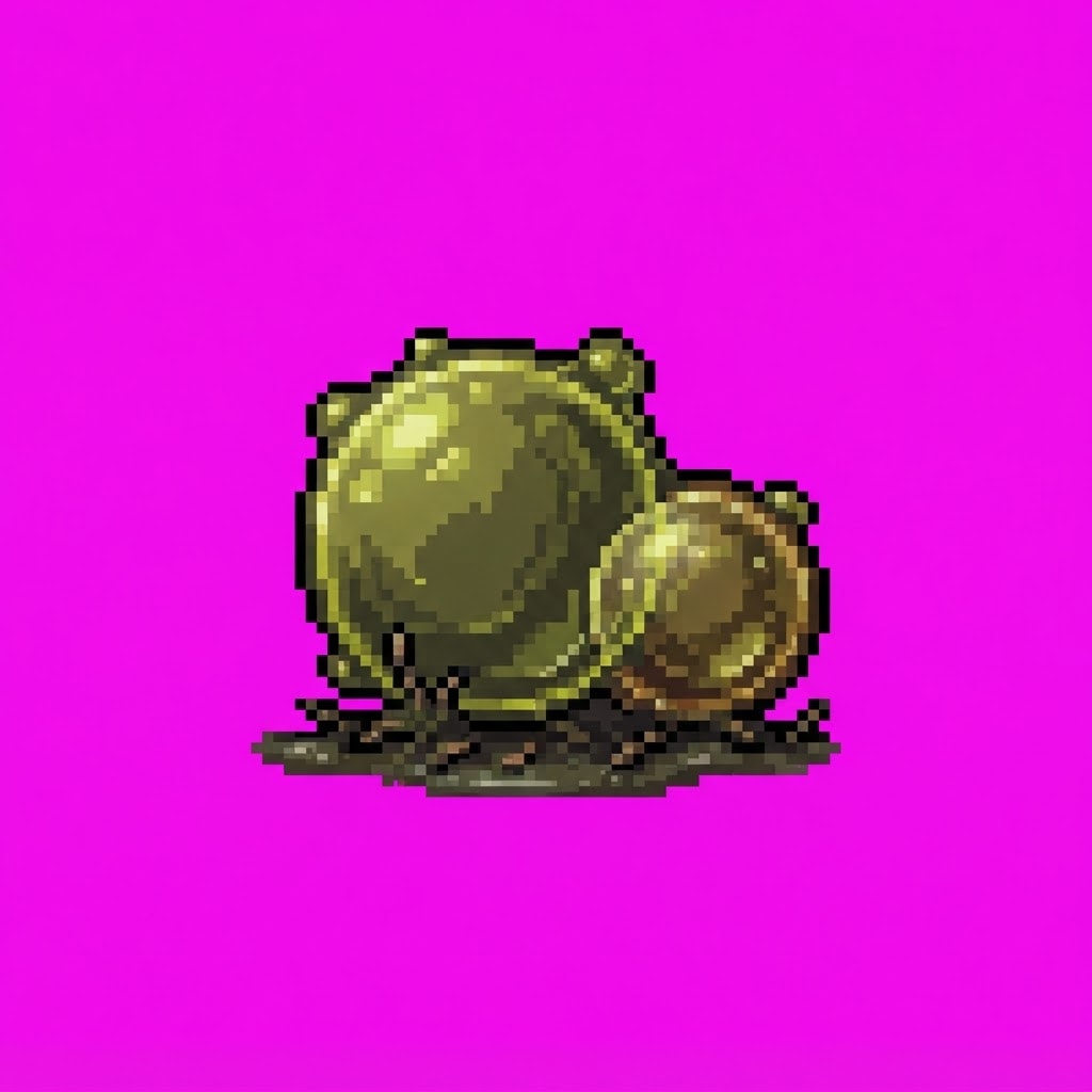 Image: Single 2D game floor prop Toxic Mire. Palette: tox