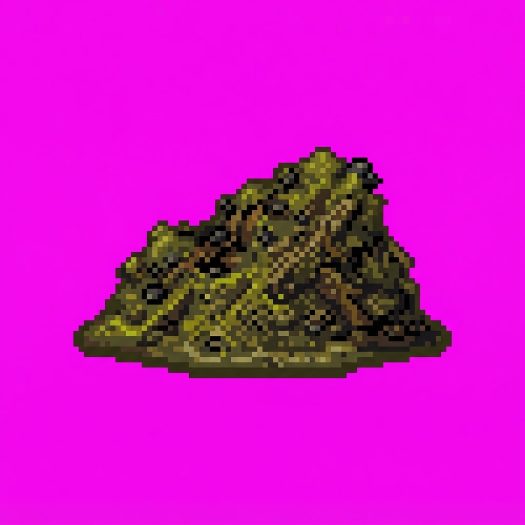 Image: Single 2D game floor prop Toxic Mire. Palette: tox
