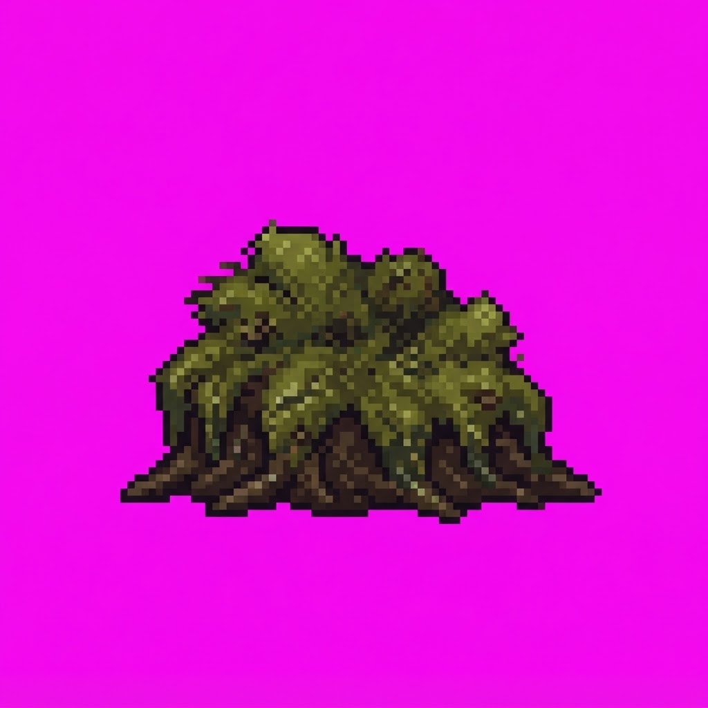 Image: Single 2D game floor prop Toxic Mire. Palette: tox
