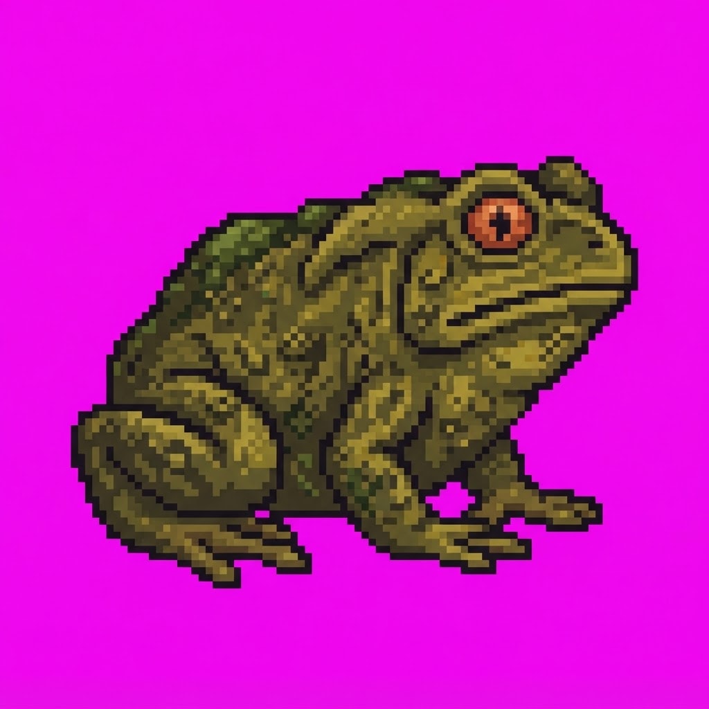 Image: Single 2D game enemy idle sprite Toxic Mire toad f